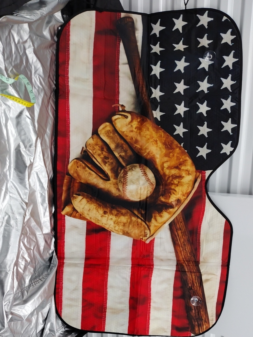 Baseball USA American Flag.  UV & Heat Visor.